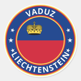 Global Traveler - Vaduz, Liechtenstein Ronde Sticker