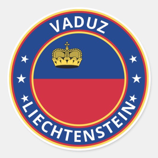Global Traveler - Vaduz, Liechtenstein Ronde Sticker (Voorkant)