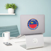 Global Traveler - Vaduz, Liechtenstein Sticker (Laptop op bureau)