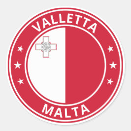 Global Traveler - Valletta, Malta Ronde Sticker