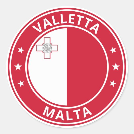 Global Traveler - Valletta, Malta Ronde Sticker (Voorkant)
