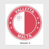 Global Traveler - Valletta, Malta Sticker (Vel)