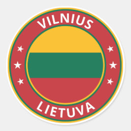 Global Traveler - Vilnius, Lietuva | Litouwen Ronde Sticker
