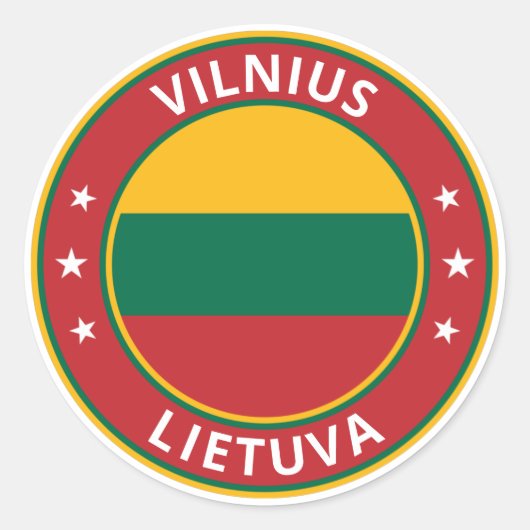 Global Traveler - Vilnius, Lietuva | Litouwen Ronde Sticker (Voorkant)