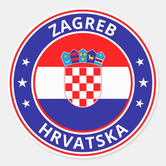 Global Traveler - Zagreb, Hrvatska | Kroatië Ronde Sticker (Voorkant)