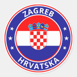 Global Traveler - Zagreb, Hrvatska | Kroatië Ronde Sticker