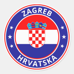 Global Traveler - Zagreb, Hrvatska   Kroatië Ronde Sticker
