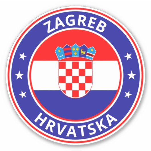 Global Traveler - Zagreb, Hrvatska | Kroatië Sticker (Voorkant)