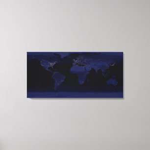 Global Uitzicht of Earth's City Lights Canvas Afdruk