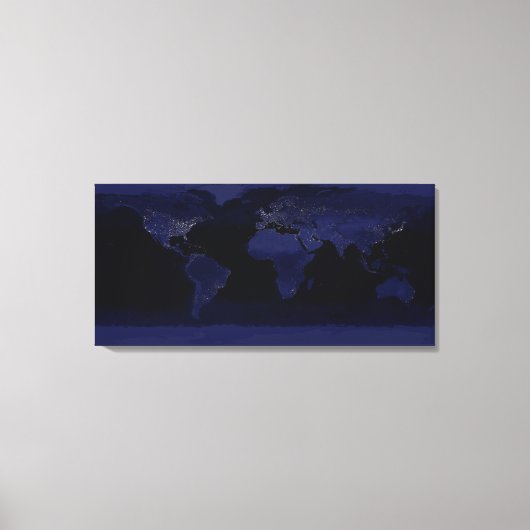 Global Uitzicht of Earth's City Lights Canvas Afdruk (Voorkant)