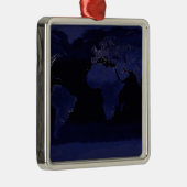 Global Uitzicht of Earth's City Lights Metalen Ornament (Rechts)