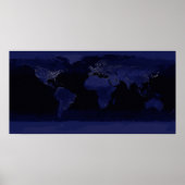Global Uitzicht of Earth's City Lights Poster (Voorkant)
