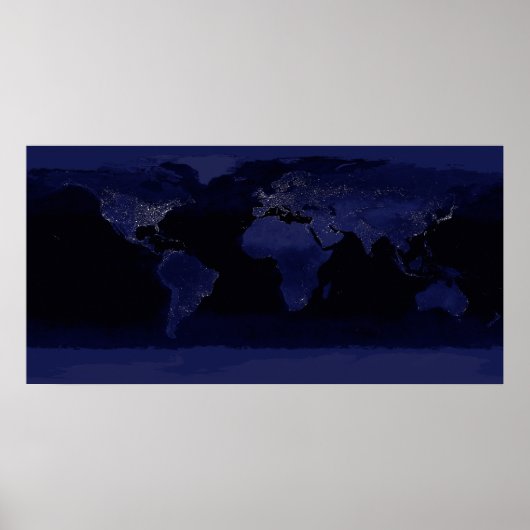 Global Uitzicht of Earth's City Lights Poster (Voorkant)