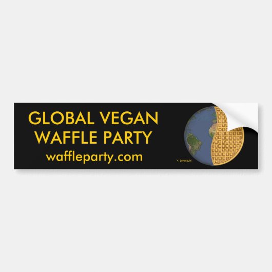 Global Vegan Waffle Party Bumpersticker 1 (Voorkant)