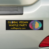 Global Vegan Waffle Party Bumpersticker 2.1 (Op auto)