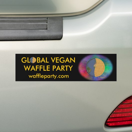 Global Vegan Waffle Party Bumpersticker 2.1 (Op auto)