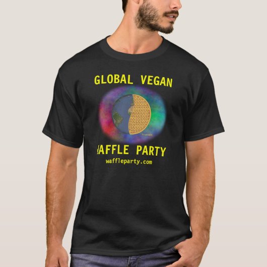 Global Vegan Waffle Party Shirt 3, Mannen (Voorkant)