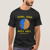 Global Vegan Waffle Party Shirt Bright Yellow Ltrs (Voorkant)