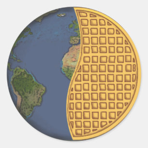 Global Vegan Waffle Party Sticker, rond Ronde Sticker