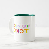 Global Village Idiot Tweekleurige Koffiemok (Voorkant links)