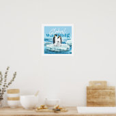 Global Warming Awareness Cute Penguin Family Poster (Keuken)