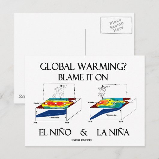 Global Warming? De schuld op El Niño en La Niña Briefkaart (Voorkant / Achterkant)