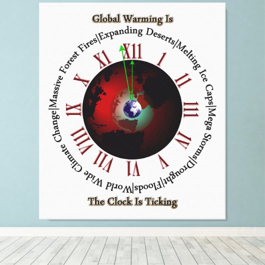 Global Warming - De tijd loopt uit Canvas druk (Insitu (Houten vloer))