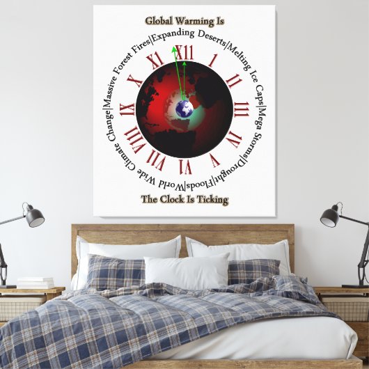 Global Warming - De tijd loopt uit Canvas druk (Insitu (Slaapkamer))
