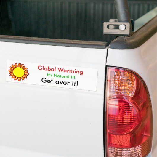 Global Warming, ga er over! Bumpersticker (Op Truck)