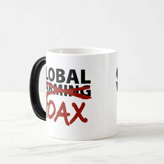 Global Warming Hoax Magische Mok (Voorkant links)