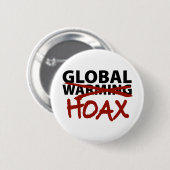 Global Warming Hoax Ronde Button 5,7 Cm (Voorkant /achterkant)