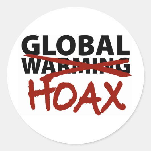 Global Warming Hoax Ronde Sticker (Voorkant)