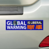 Global Warming is Liberal Hot Air Bumpersticker (Op auto)