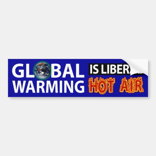Global Warming is Liberal Hot Air Bumpersticker (Voorkant)