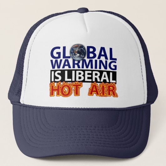 Global Warming is Liberal Hot Air Trucker Pet (Voorkant)