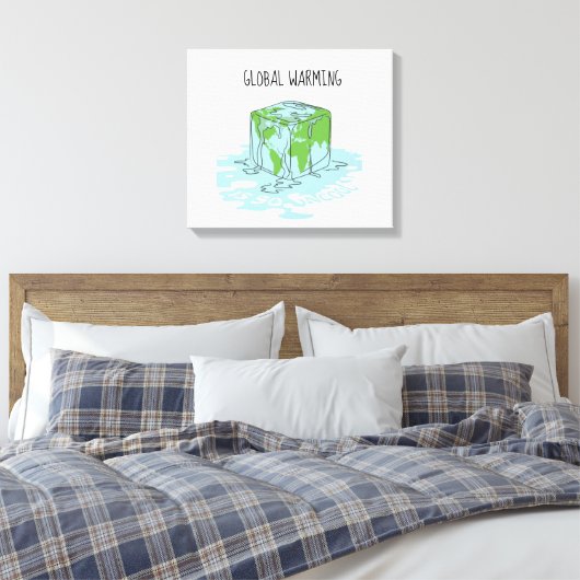 Global Warming is zo oncool Canvas Afdruk (Insitu (Slaapkamer))