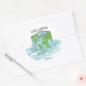 Global Warming is zo oncool Ronde Sticker (Envelop)