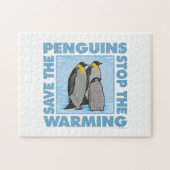 Global Warming, pinguïns Legpuzzel (Horizontaal)