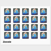 Global Warming Polar Beer en welpen Vierkante Sticker (Vel)