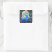Global Warming Polar Beer en welpen Vierkante Sticker (Tas)