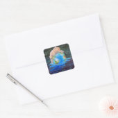 Global Warming Polar Beer en welpen Vierkante Sticker (Envelop)