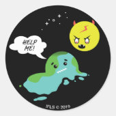 Global Warming Ronde Sticker (Voorkant)