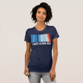 Global Warming Stripes Klimaatactie NU! T-shirt (Voorkant volledig)