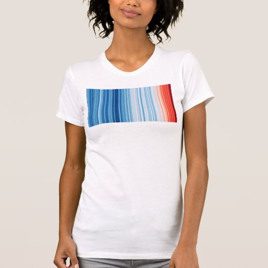 Global Warming Stripes Klimaatactie NU! T-shirt (Voorkant)