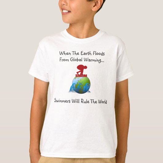 GLOBAL WARMING SWIMMER YOUTH T-SHIRT (Voorkant)