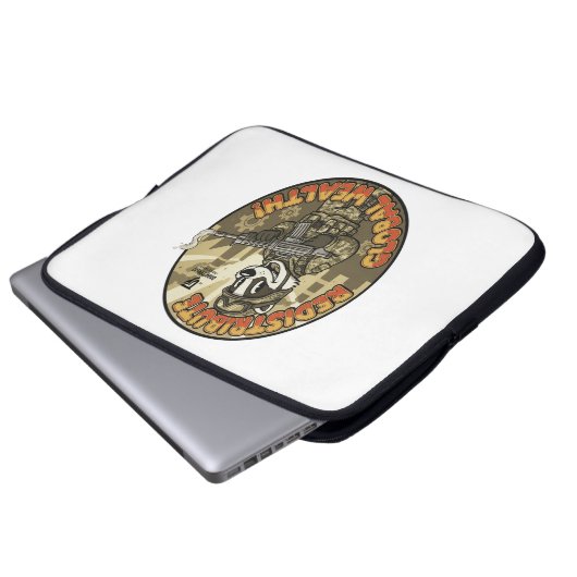 Global Wealth Badger Laptop Sleeve (Voorkant onderkant)