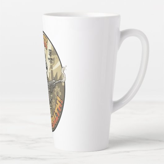 Global Wealth Badger Latte Mug Latte Mok (Rechts)