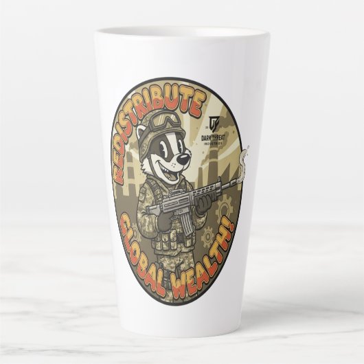 Global Wealth Badger Latte Mug Mok (Voorkant)