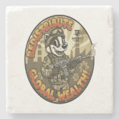 Global Wealth Badger Stone Coaster Stenen Onderzetter (Voorkant)