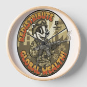 Global Wealth Badger Wall Clock (Voorkant)